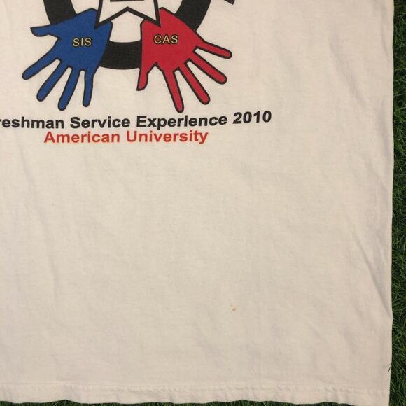 White 2010 American University Hand Star Graphic Tee - Picture 3 of 6